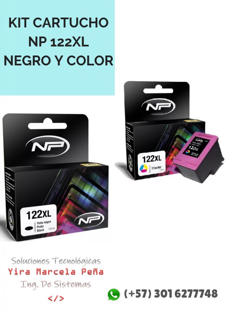 Kit Cartucho New Print Referencia: 122 XL Negro y Color