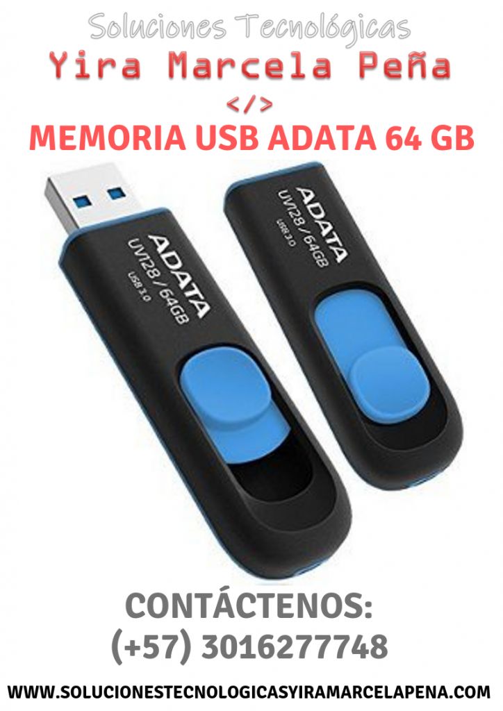 Memoria USB Marca: ADATA Capacidad: 64GB