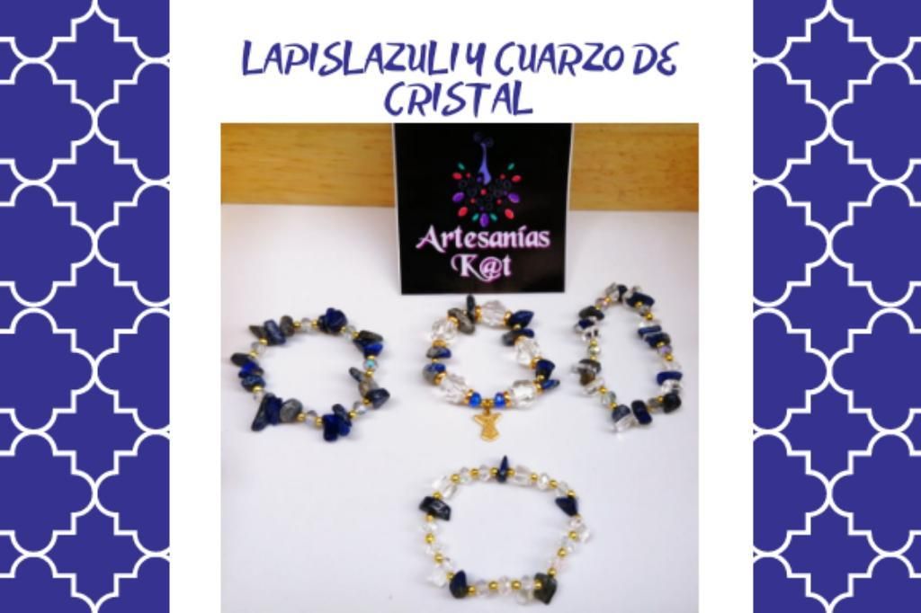 Pulseras Lapislazuli Y Cuarzo de Cristal