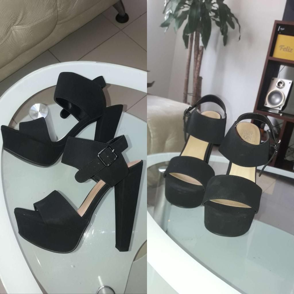 Tacones Negro Altos Talla 38