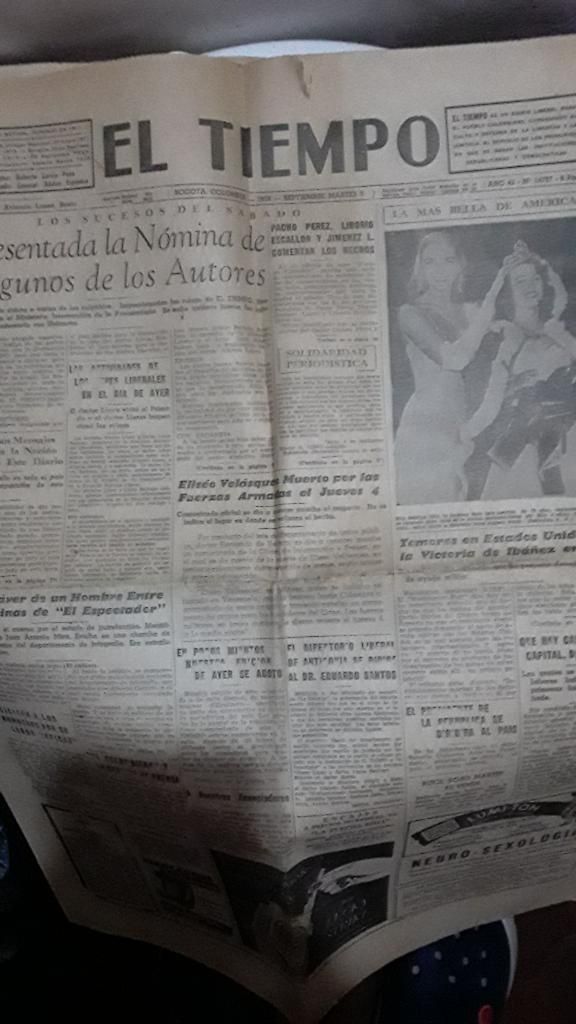 Antiguo Periodico El Tiempo 