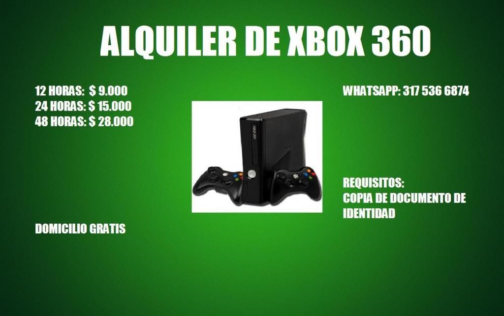 ALQUILER DE XBOX 360