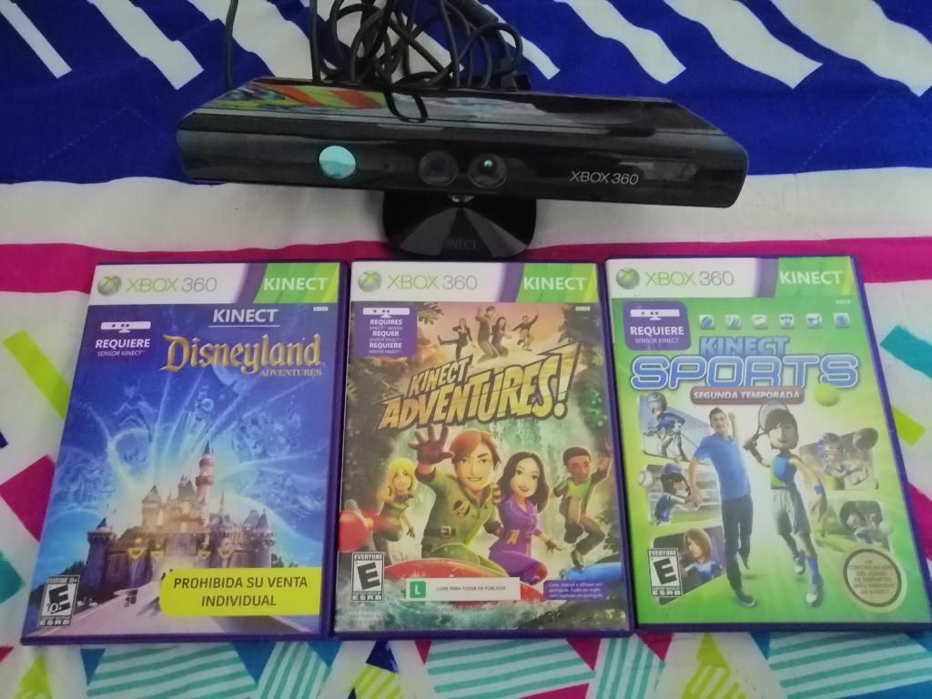 Kinect Y 3 Juegos Excelente Estado