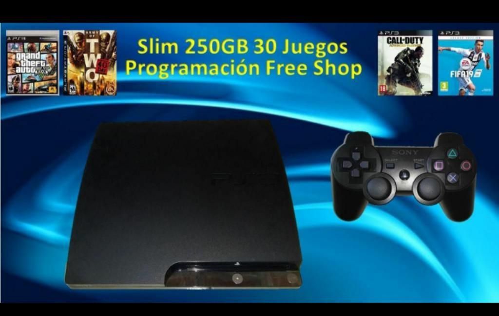 Play Station Slim 250GB con Programación Free Shop