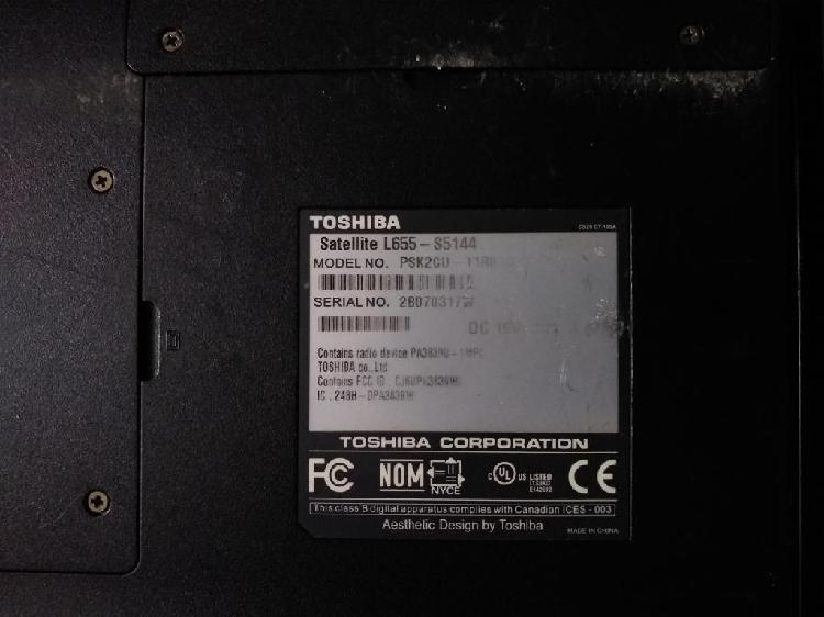 Vendo Portátil Toshiba para Repuestos
