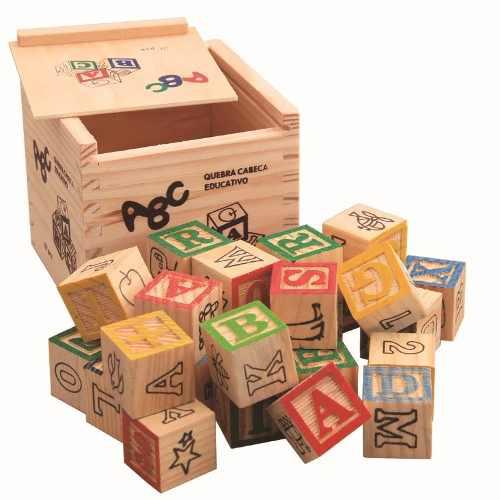 Cubo Bloque Madera Didactico Letras Numero Aprendizaje