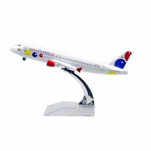 Avión Comercial Viva Colombia Colección Metálico Con Base