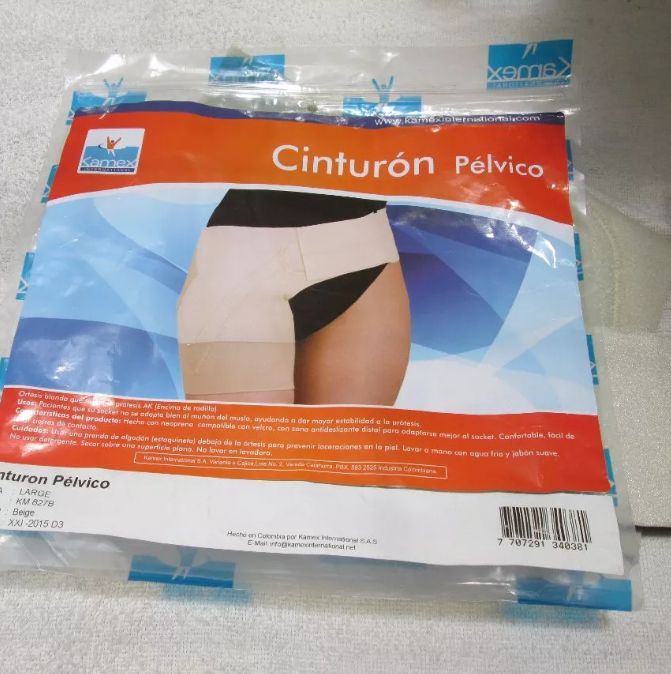 Cinturon pelvico para sujetar protesis AK encima de rodilla