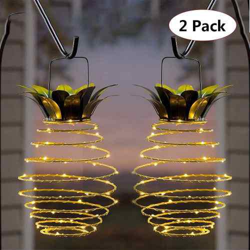 Lámpara De Jardín Solar Piña Led Impermeable 2pcs