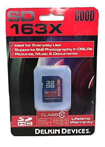 Delkin 32 Gb Secure Digital (sd) Pro Class 10 163x Memory Ca