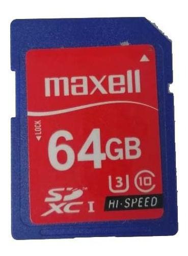 Maxell Memoria Sd 64gb U3 Action Pro 4k Uhs-1 Class 10 Sdxc