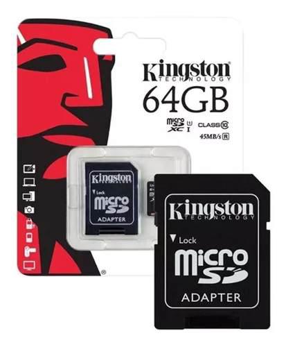 Memoria Micro Sd 64gb Clase 10 Original Kingston+adaptador