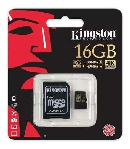 Memoria Micro Sd Kingston 16gb Tecnologia Uhs-i U3 / 4k