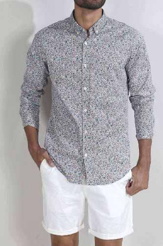 Camisa Para Hombre Tennis, Estampada Y Manga Larga Tennis