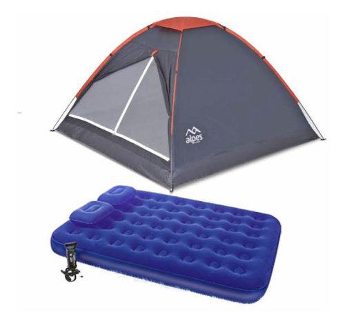 Combo Carpa Alpes 4 Personas Eco + Combo Colchón + Inflable