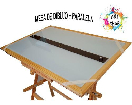 Mesa De Dibujo Con Luces Led De 120x80 + Regla Paralela