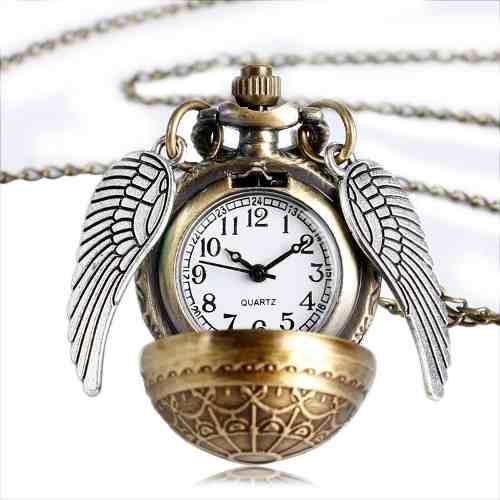 Collar Snitch Dorada - Reloj Harry Potter Bola Quidditch