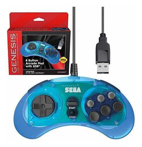 Retro-bit Oficial Sega Genesis Usb Controlador De 8 Botones