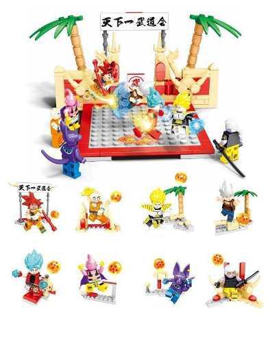 Set De 8 Figuras Dragon Ball C/ Lego Con Accesorios
