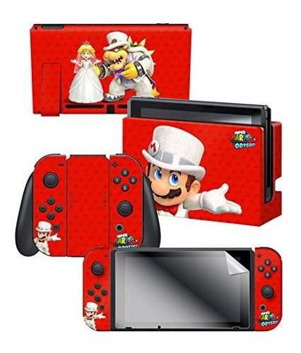 Protector De Pantalla Nintendo Switch Skin Y Set Super Mario