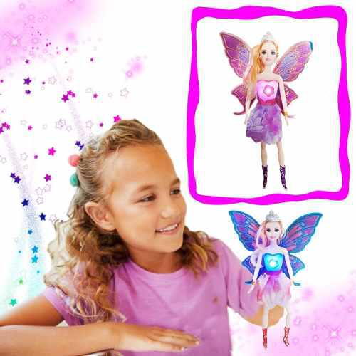Muñeca Juguete Tipo Barbie Mariposa Articulada Accesorios