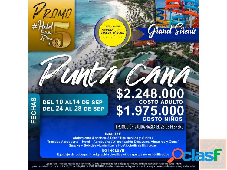 PLANES VIAJES TOURS CARIBE COLOMBIA PUNTA CANA