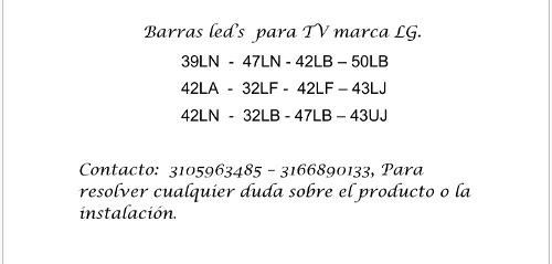 Barras Led Tv Lg 32lb580, 32lb550, 32lb551, 32lf585