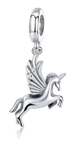 Charm Dije Caballo Pegaso Unicornio Fabricado En Plata 925