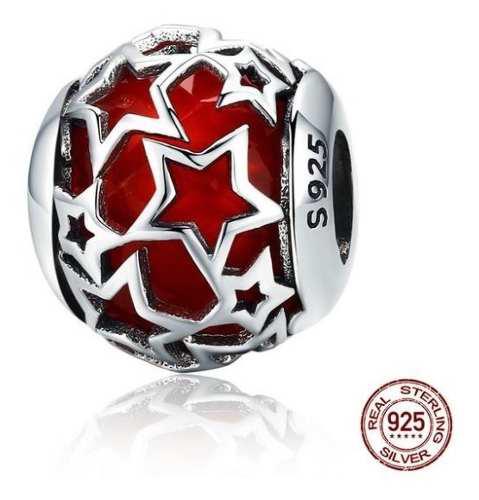 Charm Dije Estrella Roja Estilo Pandora En Plata 925