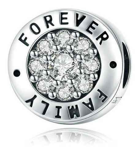 Charm Dije Family Forever Tipo Pandora En Plata 925