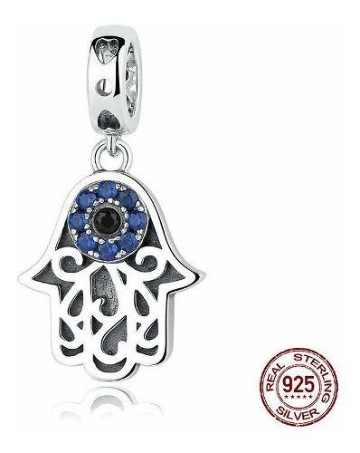 Charm Dije Mano Hamsa En Plata 925 Para Pulsera Tipo Pandora