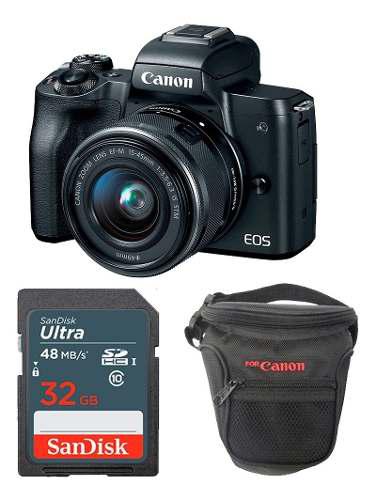 Cámara Canon Eos M50 24 Mpx Kit 15-45mm + 32gb + Estuche