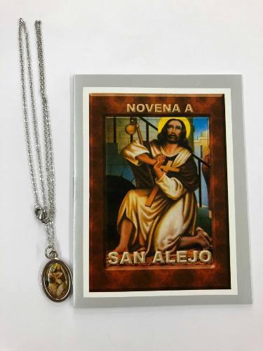 Novena De San Alejo Con Medalla Y Cadena En Acero