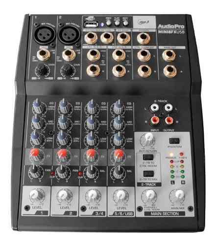 Mixer Consola De Audio 8 Canales Con Usb Mini8fx Audiopro