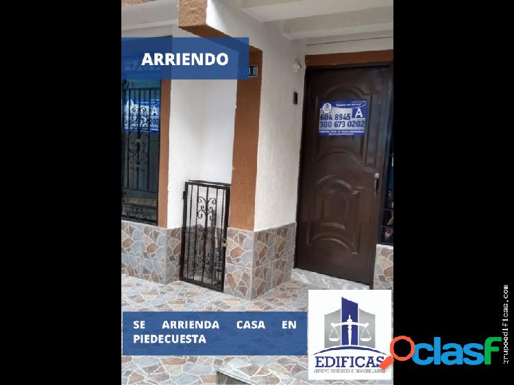 ARRIENDO CASA EN PIEDECUESTA