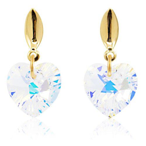 Aretes Mujer Corazon Cristal Swarovski Boreal Oro Goldfilled