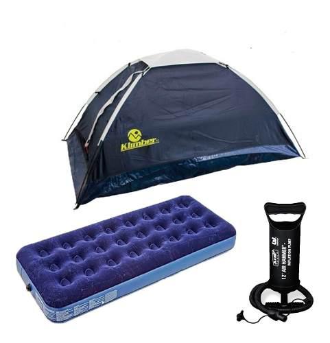 Combo Carpa Camping + Colchon Sencillo + Inflador