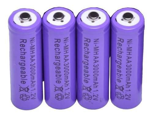 4 Pilas Baterías Aa Recargables 3000 Mah Ni-mh Nuevas