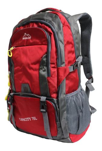 Morral Camping Montañismo Bin Outdoor Rojo 70 Litros B-427