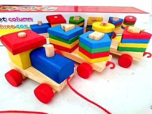 Tren Madera Juegos Didácticos Niños Bebés Montessori