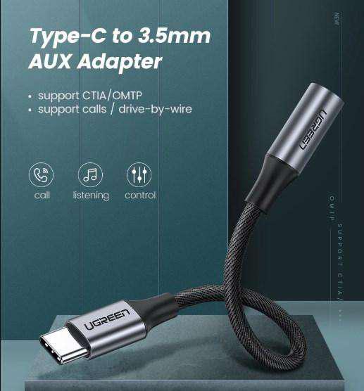 Adaptador Audifonos USB TIpo C Jack 3.5 mm Ugreen Gangazo