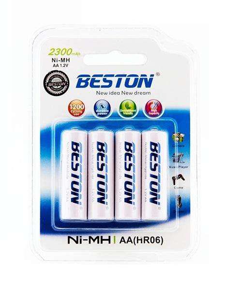 Beston HR06 x 4 Pilas AA Recargables 2.300mah Baterías