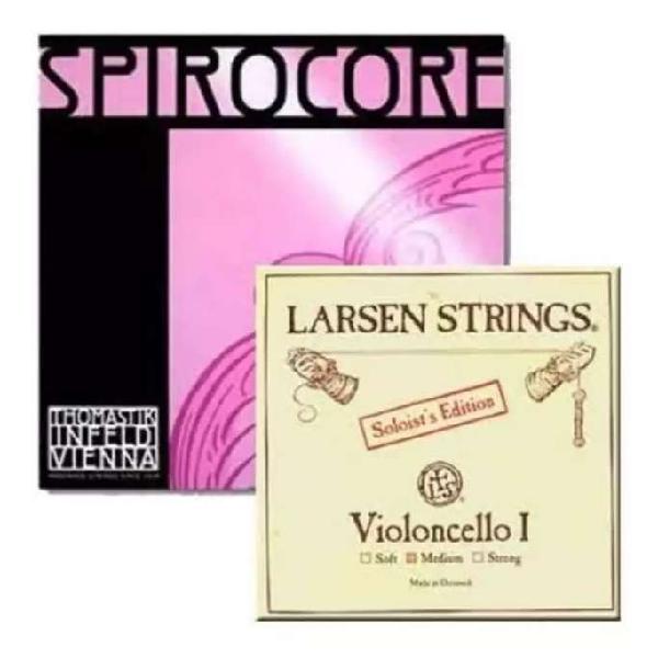 Cuerdaspara violoncello larssen soloist A-D, Spirocore G-C