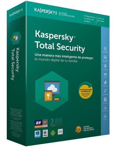 Licencia Antivirus Kaspersky Total Security Para 3pc