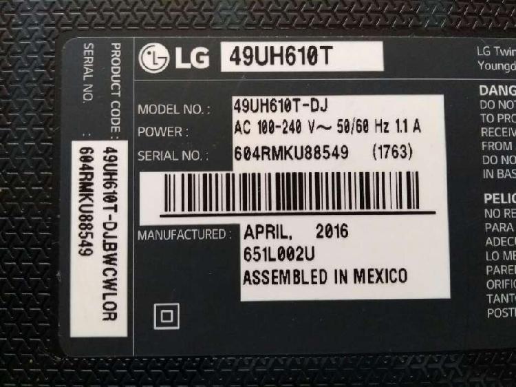 Tv Lg 49uh610t Dj para Repuestos