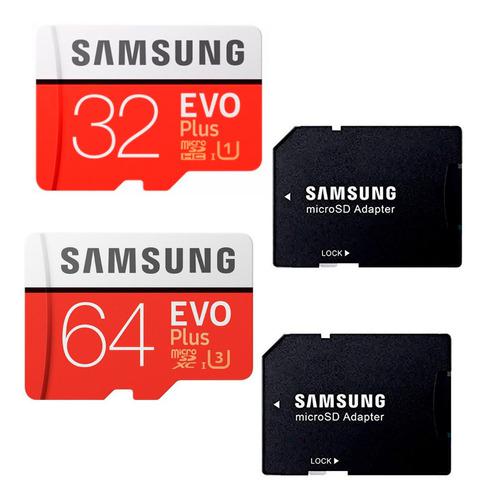 1 Memoria Micro Sd 32 Y 1 De64gb Samsung Evo Plus Clase 10