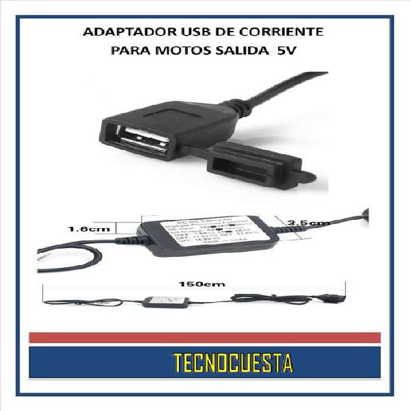 ADAPTADOR USB MOTOS SALIDA 5V DE CARGA