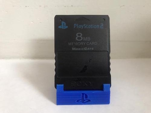 Base Memorias Ps1 / Ps2 - Negro Blanco Azul Playstation