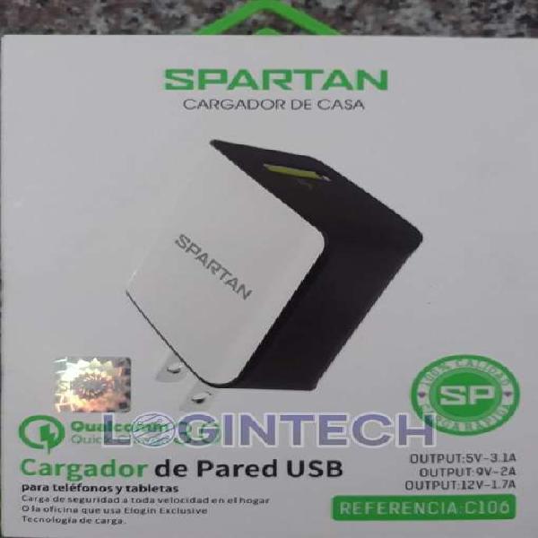 Cargador SPARTAN 3.1 Amperios Con Cable Micro Usb, original