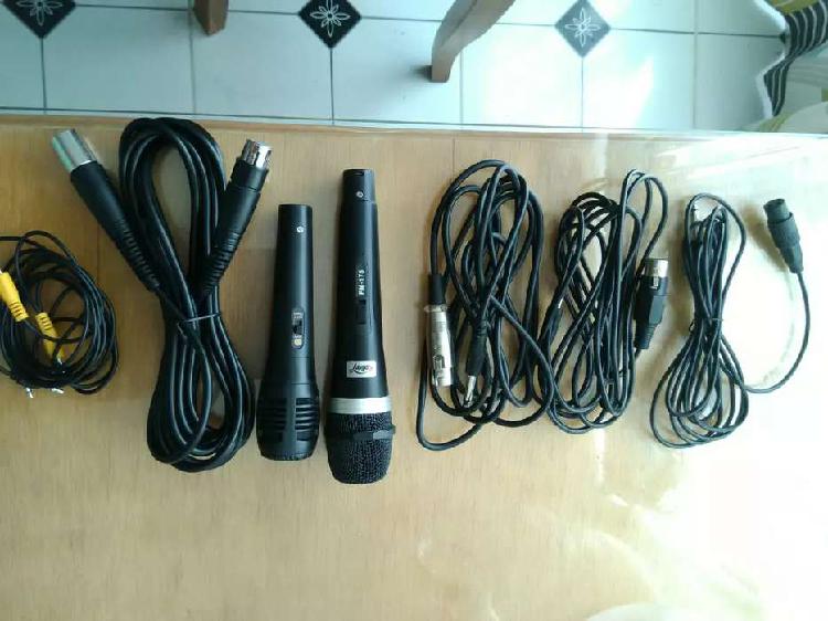 Dos micrófonos y cables